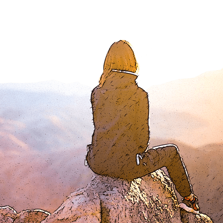 woman looking at mountain