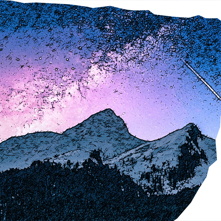 mountain and night sky
